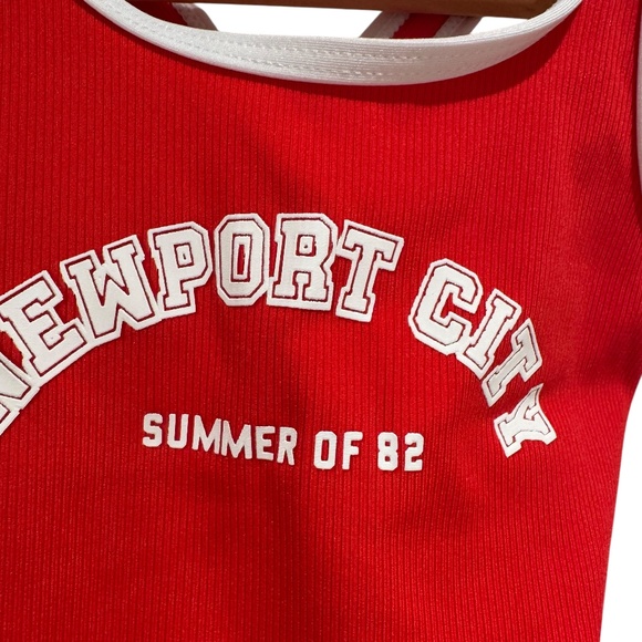 ZARA red & white ribbed one-piece bathing suit - size 12-24 months - Picture 2 of 4